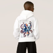 Schattige kat en octopus Graphic Hoodie (Achterkant volledig)