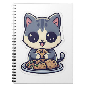 Schattige Kat eten koekjes Classic T-shirt Notitieboek