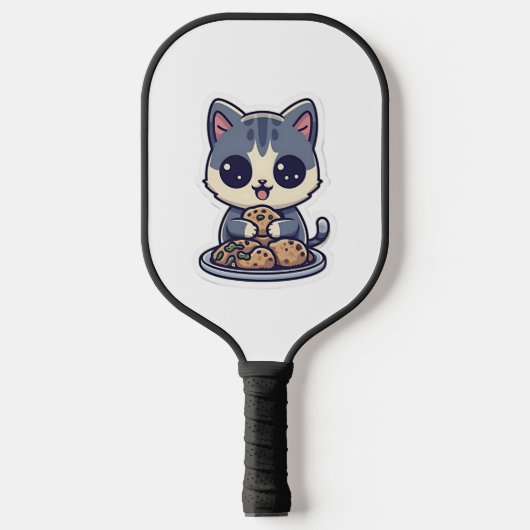 Schattige Kat eten koekjes Classic T-shirt Pickleball Paddle (Voorkant)