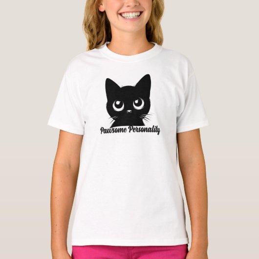 Schattige Kat Fantastische Persoonlijkheid T-shirt (Voorkant)