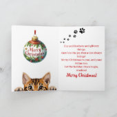 Schattige Kat Funny Cat Christmas Kaart (Binnen)