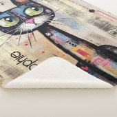 Schattige Kat gepersonaliseerd Sherpa Deken (3/4)