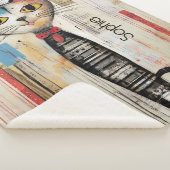 Schattige Kat gepersonaliseerd Sherpa Deken (3/4)