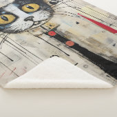 Schattige Kat gepersonaliseerd Sherpa Deken (3/4)