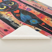 Schattige Kat gepersonaliseerd Sherpa Deken (3/4)