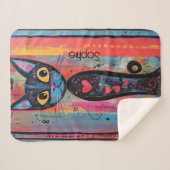 Schattige Kat gepersonaliseerd Sherpa Deken (Voorkant (horizontaal))