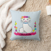 schattige kat gepersonaliseerde kussen (Deken)