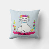 schattige kat gepersonaliseerde kussen (Achterkant)