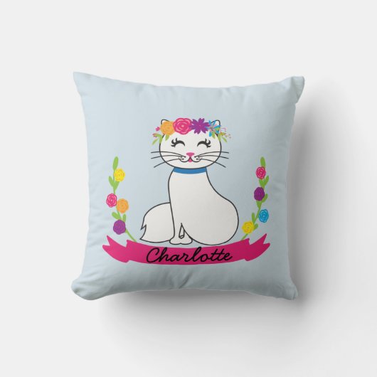 schattige kat gepersonaliseerde kussen (Voorkant)
