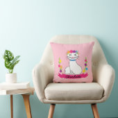 schattige kat gepersonaliseerde kussen (Stoel)