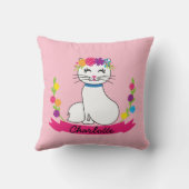 schattige kat gepersonaliseerde kussen (Achterkant)