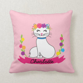 schattige kat gepersonaliseerde kussen