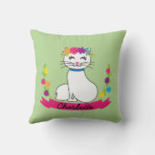 schattige kat gepersonaliseerde kussen (Achterkant)