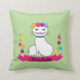 schattige kat gepersonaliseerde kussen