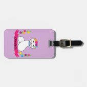 schattige kat gepersonaliseerde naam bagagelabel (Voorkant horizontaal)