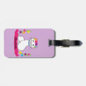 schattige kat gepersonaliseerde naam bagagelabel (Achterkant horizontaal)