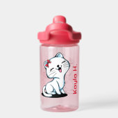 Schattige Kat Gepersonaliseerde Waterfles voor Mei (Achterkant)