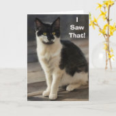 Schattige Kat Geweldig Werk Bedankt Erkenning Kaart (Gele Bloem)