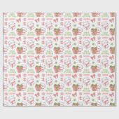 Schattige Kat Gift Ribbon Kids Verjaardag Cadeaupapier (Vlak)