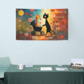 Schattige Kat Giraffe Baby Shower Spandoek (Beurs)