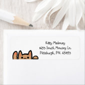 Schattige kat-golving etiket (Insitu)