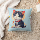 schattige kat gooit kussen (Deken)