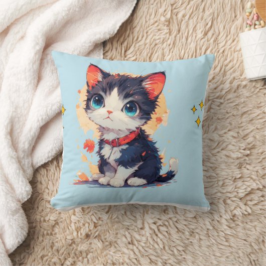 schattige kat gooit kussen (Deken)