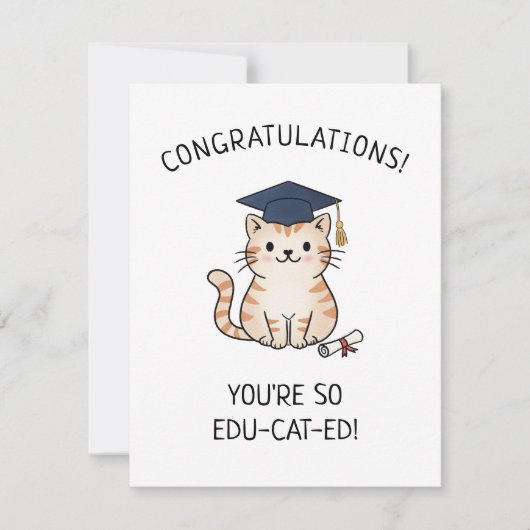 Schattige kat grap nieuwe afgestudeerde afstudeer (Voorkant)