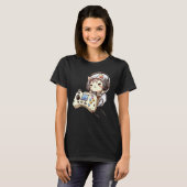 Schattige kat Grappige gaming headset controller G T-shirt (Voorkant volledig)