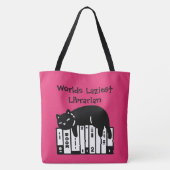 Schattige Kat, Grappige Kat, De Loomste Bibliothec Tote Bag (Achterkant)
