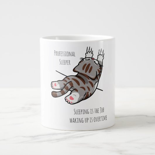 Schattige Kat, Grappige Kat, Professioneel Slaper Grote Koffiekop (Voorkant)