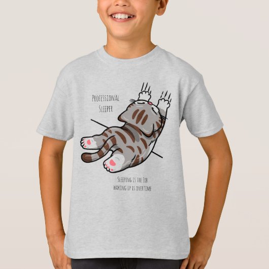 Schattige Kat, Grappige Kat, Professionele Slaper T-shirt (Voorkant)