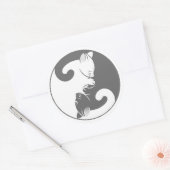 Schattige Kat Grijs en Wit Yin Yang Cat Stickers (Envelop)