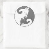 Schattige Kat Grijs en Wit Yin Yang Cat Stickers (Tas)