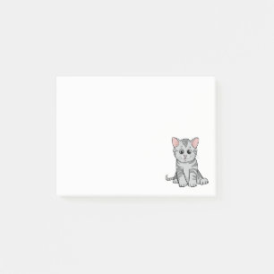 Schattige Kat Grijze Tabby Kitty Moeder Cartoon Ki Post-it® Notes