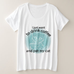 Schattige kat grote maat t-shirt