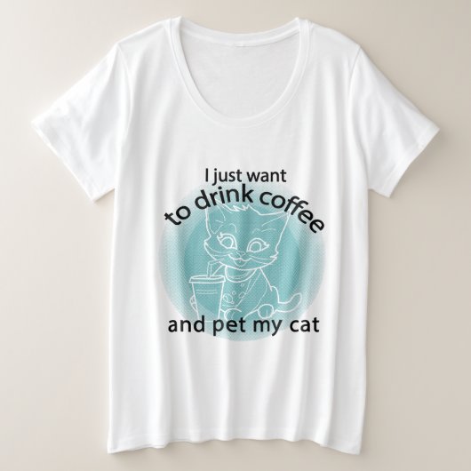 Schattige kat grote maat t-shirt (Design voorkant)