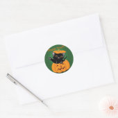 Schattige Kat Halloween Dank u Sticker (Envelop)