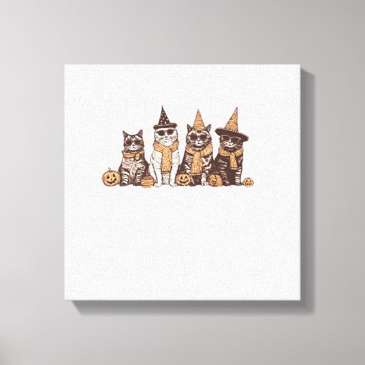 Schattige Kat Halloween Kitty Halloween Dier Huisd Canvas Afdruk (Voorkant)
