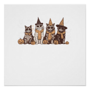 Schattige Kat Halloween Kitty Halloween Dier Huisd Perfect Poster