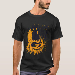 Schattige kat Halloween pompoen grappig ontwerp T-shirt