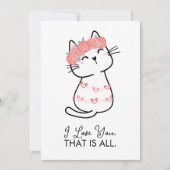 Schattige Kat Hart Ik Hou Van Jou Dat Is Alles Val Feestdagenkaart (Voorkant)