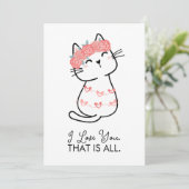 Schattige Kat Hart Ik Hou Van Jou Dat Is Alles Val Feestdagenkaart (Staand voorkant)