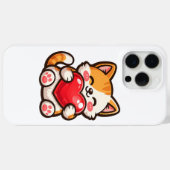 Schattige Kat Hart – Kawaii Kat Knuffelt Rode Hart Case-Mate iPhone Case (Achterkant (horizontaal))