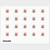 Schattige Kat Hart – Kawaii Kat Knuffelt Rode Hart Sticker (Vel)