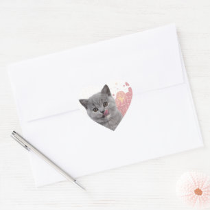 Schattige kat hart sticker