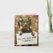 Schattige Kat & Hartjes Je bent perfect Kaart (Voorkant)