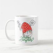 Schattige kat herfsten in slaap te wachten op Kers Koffiemok (Links)