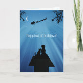 Schattige kat hond fijne feestdagen Kerstmis  Kaart (Voorkant)