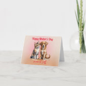 Schattige kat & hond waterverf kaart (Voorkant)